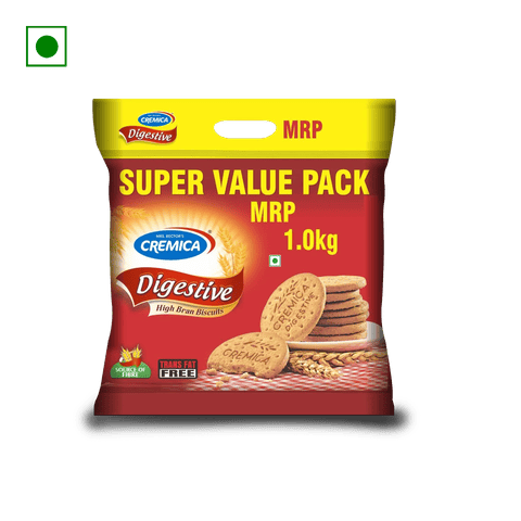 Cremica High Bran Digestive Biscuits, 1 kg Pouch