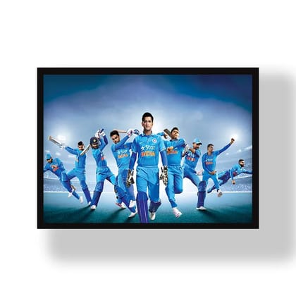 Dhoni All Team Poster | Frame | Canvas-Small (20 x 30 CM) / Poster