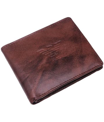 JMALL - Brown Faux Leather Mens Two Fold Wallet ( Pack of 1 ) - Brown