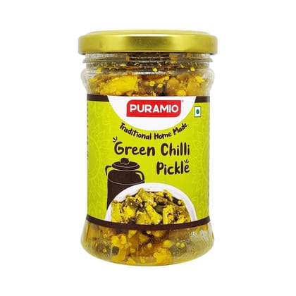 Puramio Traditional Home Made Green Chilli Pickle, (Hari Mirch Ka Achar), 150 gm