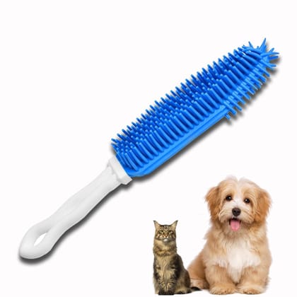 Buraq Dual Purpose Cleaning & Grooming Brush For Removing Pet Hair and Lint From Bedding, Blankets, Carpets, Pet Rubber Massage for Dog & Cat (2 In 1 Brush)