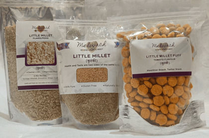 Little Millet Health Pack, Little Millet Grain (500g) + Flakes (350g) + Tomato Puff (70g)