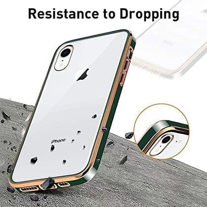 Dark Green Electroplated Transparent Case for Apple iphone XR