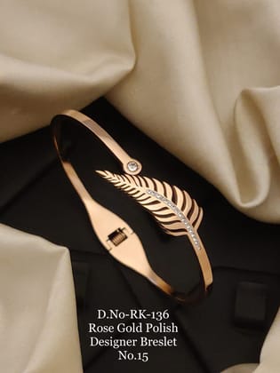 Glittering Design with Diamond Gold Plated Kada Bracelet