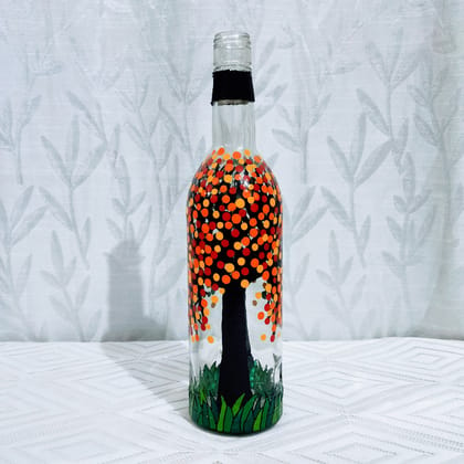 Hand painted Dot Art Tree Bottle - Bottles & Brushes