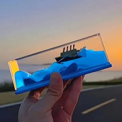 Car Interior Dashboard Decoration Floating Water Cruiser Ship Iceberg Ornament Car Interior Decoration for Birthday Gifts, Home Decor Suitable for Home Show Car Decoration, Gifts, Desk or Paperwe