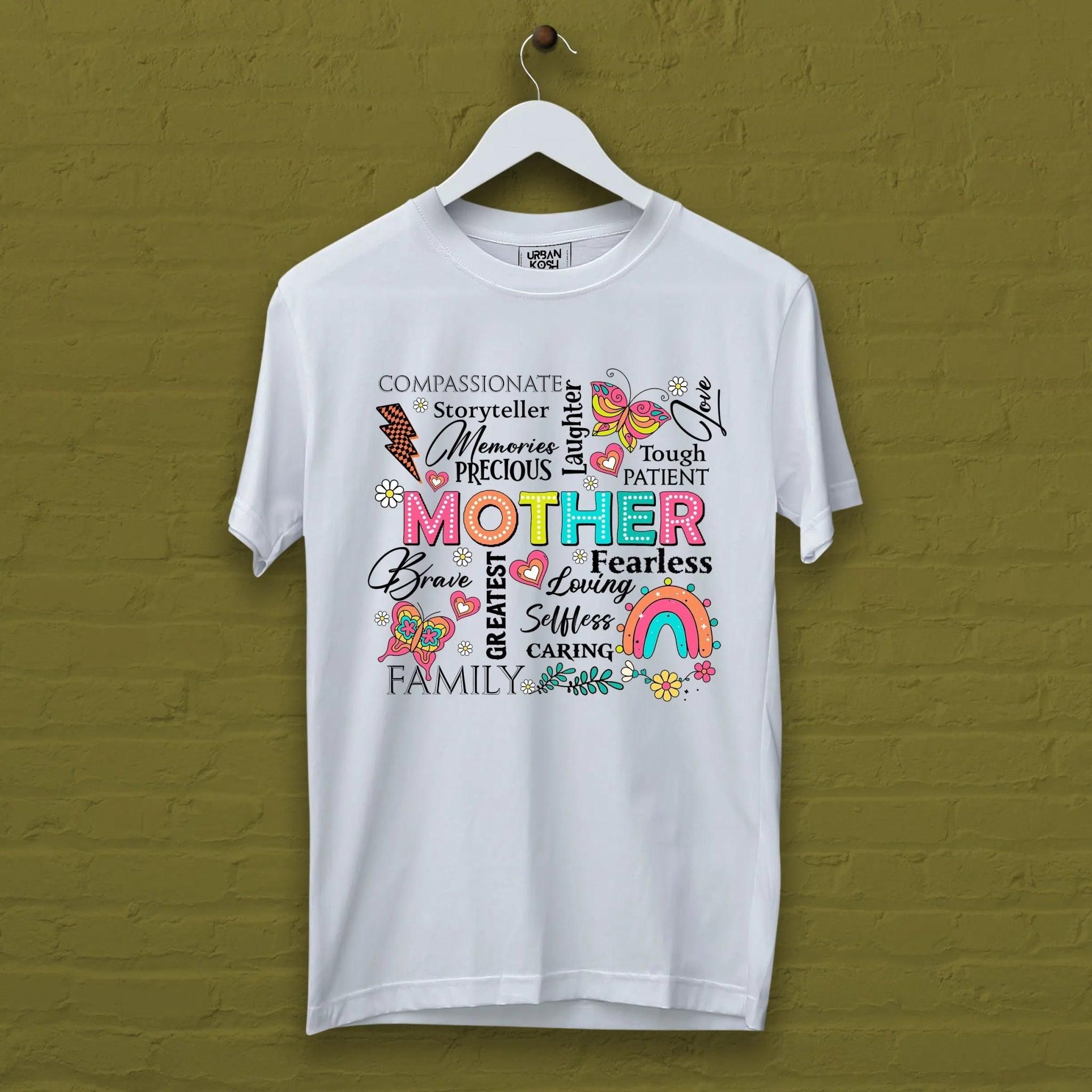 Brave and Fearless Mother T Shirt-White / S