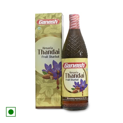 Ganesh Fruit Sharbat - Kesaria Thandai, 700 ml Bottle