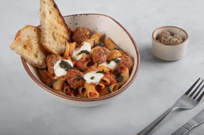 Penne in Pomodoro with Lamb Meatballs