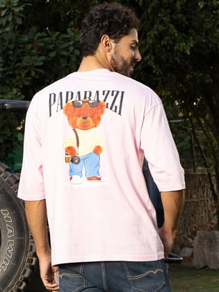 Paparazi Pink Oversized Drop shoulder Tee by Gavin Paris-S / Pink