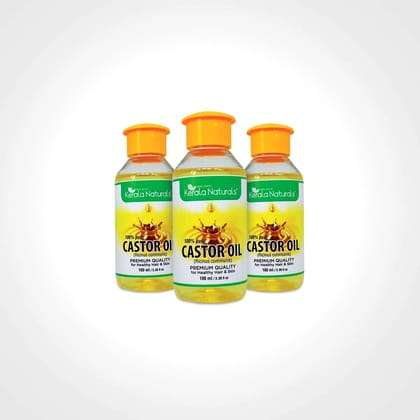 Kanan Naturale Castor Oil 300 ml (100 ml  x3 bottle) (Size - 300ml) by Kerala Naturals