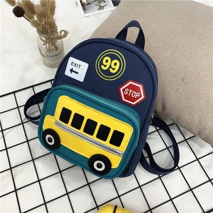 Heopono Durable Nice Little Children School Book Bag Small Boys Girls Cartoon Cute Mini Funny Back to School Backpack for Kids-Blue
