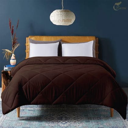 Razzai - 150 GSM Soft AC Comforter Hotel Quality-Down Alternative Comforter - All Season |AC Comforter/Blanket/Quilt/Rajai|Teal-Double / Chocolate Brown