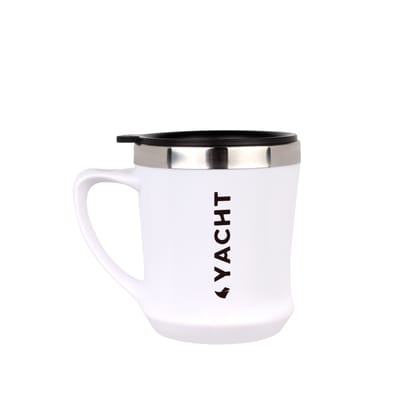 Yacht Travel Mug inside Stainless Steel with Lid for Coffee, Tea or Smoothies, Coffee mug, Wisdom White, 350 ml