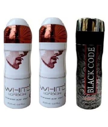 ST LOUIS 2 WHITE STREET LONDON , 1 BLACKCODE DEODORANT , 200 ML EACH , PACK OF 3 - 500ml