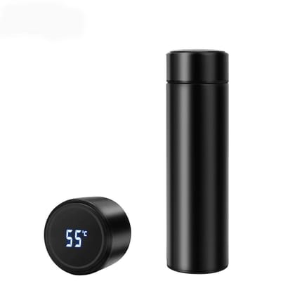 Smart Vacuum Insulated Water Bottle with LED Temperature Display | Black