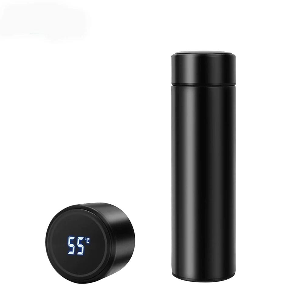 Smart Vacuum Insulated Water Bottle with LED Temperature Display | Black