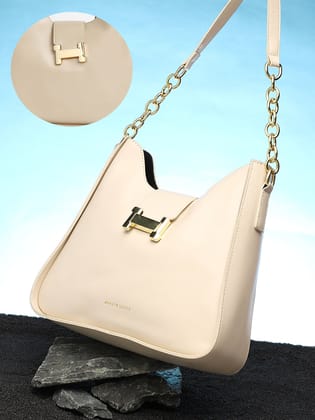 The Monogram Shoulder Bag With Pouch - Ivory White-Sling Bag