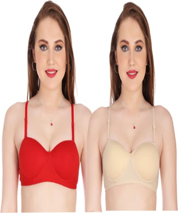 KGN RETINA Women Padded Full Cup Cotton Rich Push-up  PACK OF 2