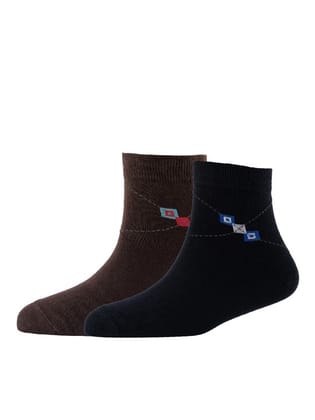 Men Pack Of 2 Patterned Cotton Ankle Length Socks