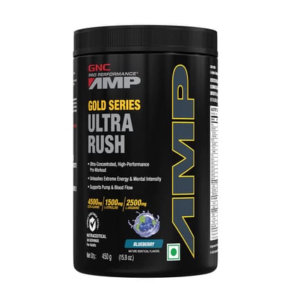 GNC AMP Gold Series Ultra Rush Blue Raspberry
