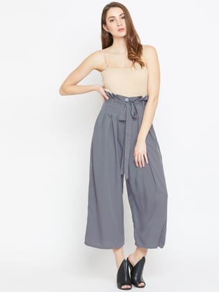 Women White Solid Regular Trousers
