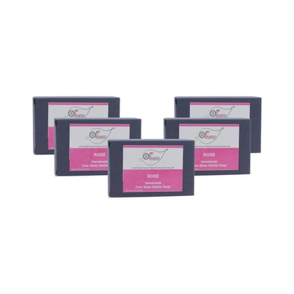 Artnweavess Rose Cow Ghee Herbal Soap, 100 gm - Pack of 5