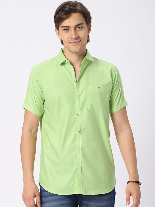 Classic Spread Collar Cotton Casual Shirt