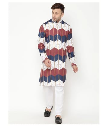 Hangup White Silk Blend Kurta Pyjama Set - None