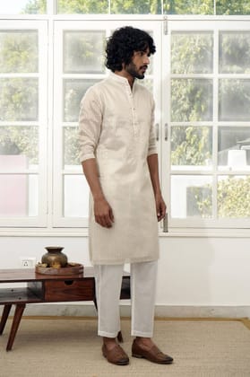 Gold Stripe Tissue Kurta-XXS / Gold