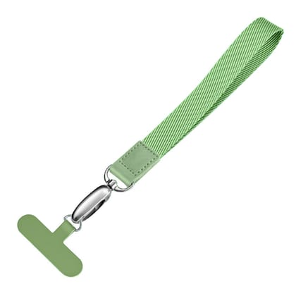 Mobile Phone Polyester Wrist Strap for Cell Phone Anti-Lost Strap with Metal Buckle, PC Tether Tab-Matcha Green