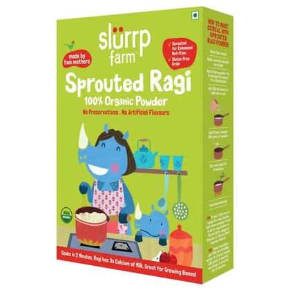 Slurrp Farm 100% Organic Sprouted Ragi Powder, 0.250 Kg Unflavoured