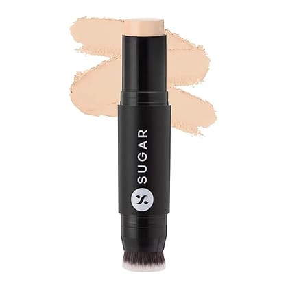 SUGAR Cosmetics - Ace Of Face - Matte Foundation Stick - 07 Vanilla Latte (Fair Foundation with Golden Undertone) - Waterproof, Full Coverage Foundation for Women with Inbuilt Brush Matte Finish - 12 