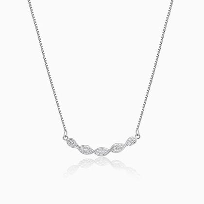 Silver Helix Zircon Necklace
