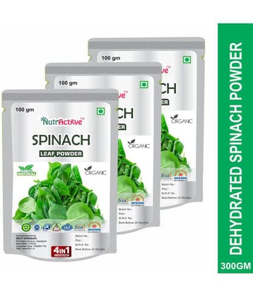 NutrActive Green Spinach Leaf Powder/ Palak Leaf Instant Soup 300 gm Pack of 3