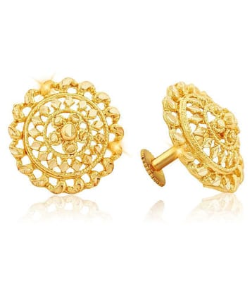 Vighnaharta - Golden Stud Earrings ( Pack of 1 ) - Golden