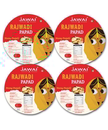 Jawai Moong Punjabi Papad | Protein Rich Masala Papad | 100% Natural | Handmade Papad | Rich Rajasthani Flavor | Zipper Packaging | Pack of 4 -100g Each-400g