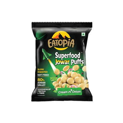 EATOPIA Super food Jowar puffs Cream n Onion