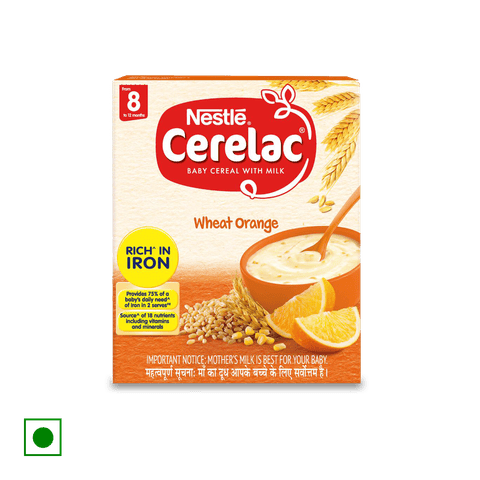 Nestle Cerelac Baby Food Stage 2 -Wheat Orange, 300 gm Box