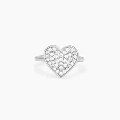 Silver Angelic Heart Ring