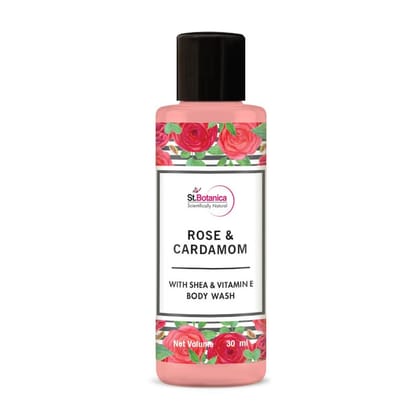 Rose & Cardamom Body Wash - With Shea & Vitamin E (Shower Gel), 30ML