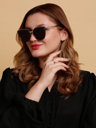 SUNNIES Large Full Frame Metal.Plastic Round Animal.Print Polarized Women Sunglasses-SNS-11712-C041
