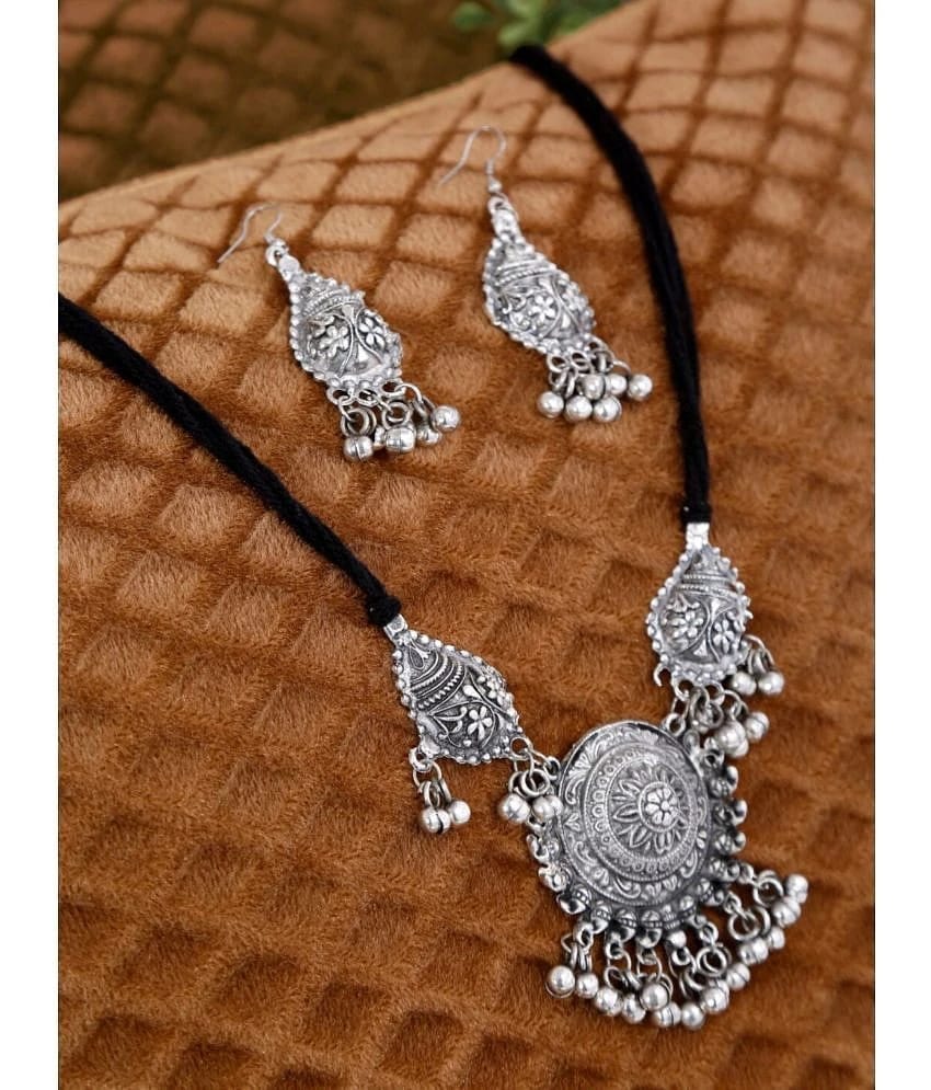 Sunhari Jewels Silver Alloy Necklace Set ( Pack of 1 ) - Silver