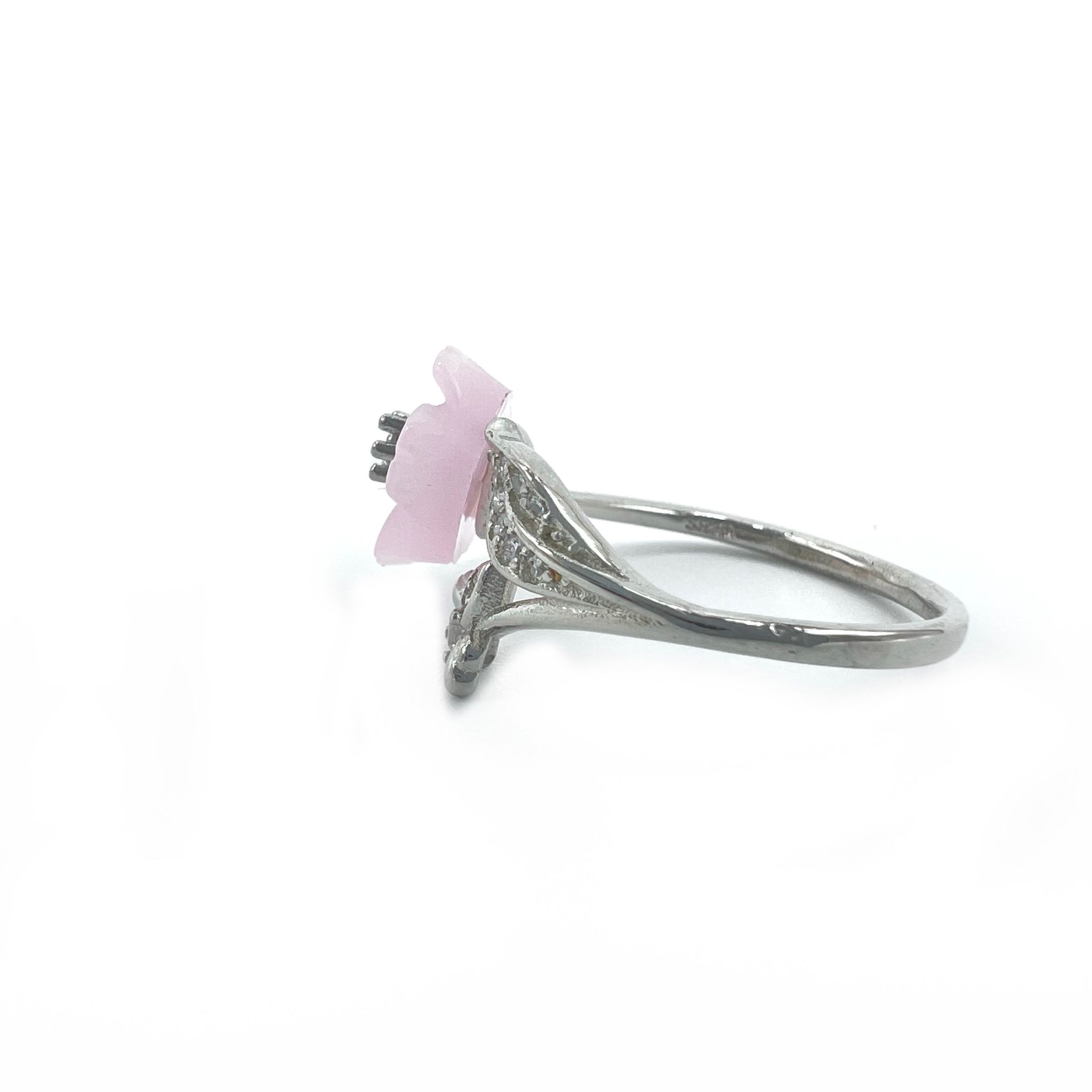 PINK PEARL 92.5 STERLING SILVER RING-Medium Size