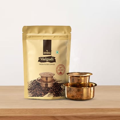 Continental Malgudi | Araku - 200g Pouch | Roast & Ground Coffee Powder | Filter Coffee | 100% Coffee-200g