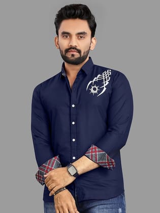 Relaxed Opaque Abstract Printed Cotton Casual Shirt
