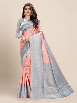 Ethnic Motif Woven Design Zari Banarasi Saree