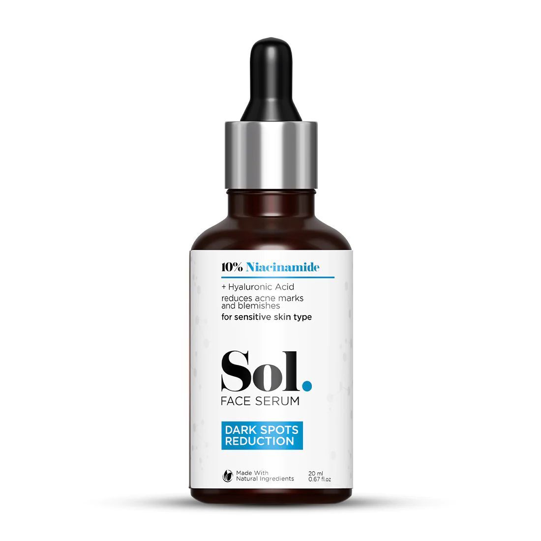Sol. 10% Niacinamide Dark Spots Reduction Face Serum | Hyaluronic Acid Base
