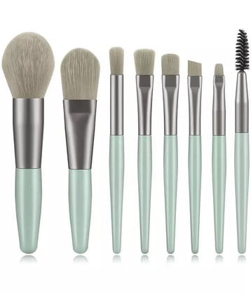 SkinPlus Green Cosmetics 8 Pcs Wooden Synthetic Foundation Brush,Concealer Brush 8 Pcs 100 g