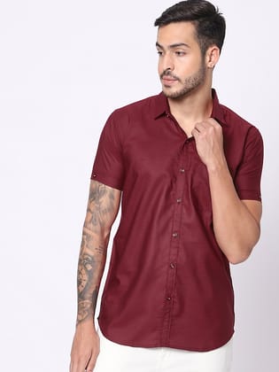 Classic Spread Collar Cotton Casual Shirt